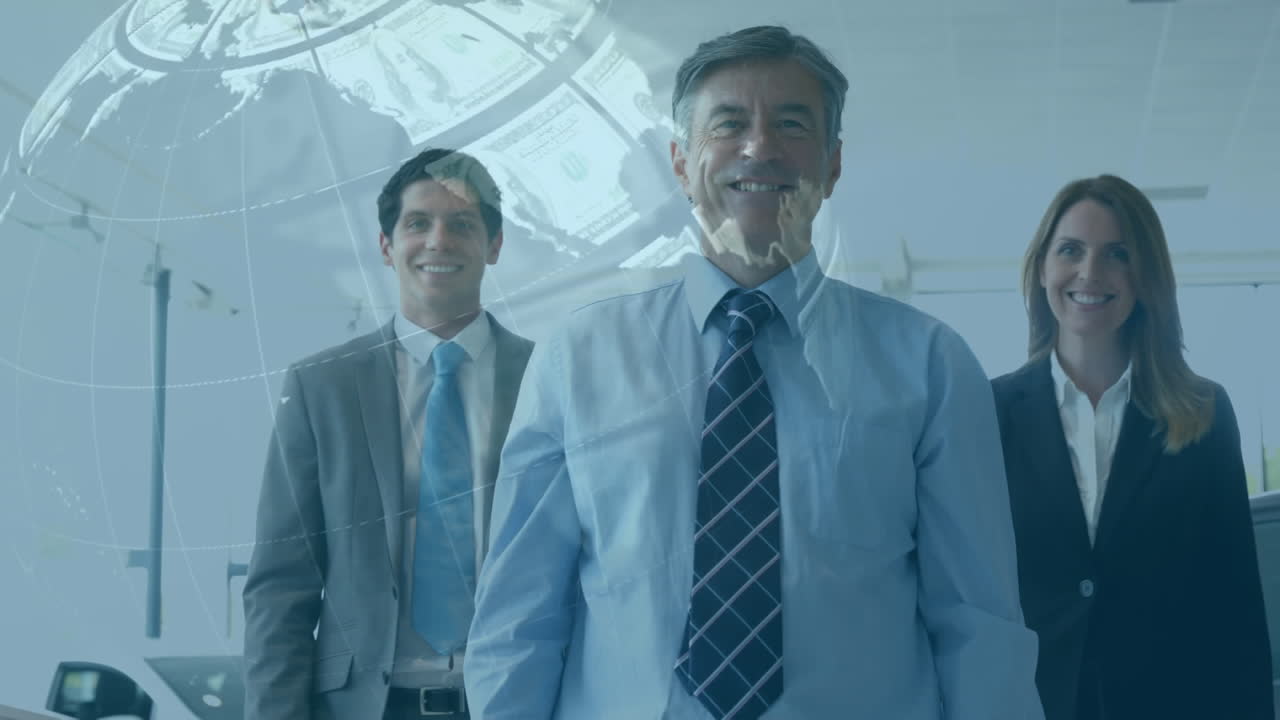 la animación del globo de dólares sobre la gente simboliza el impacto económico de la covid-19.