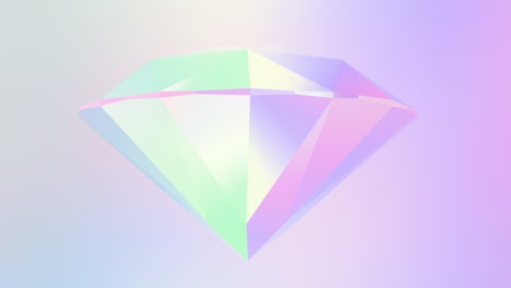 diamond spinning with iridescent colors