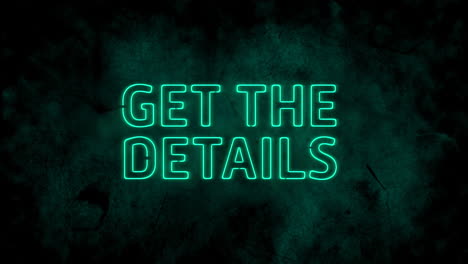 animación de neón estilo palabras verdes obtener los detalles parpadeando en fondo verde oscuro