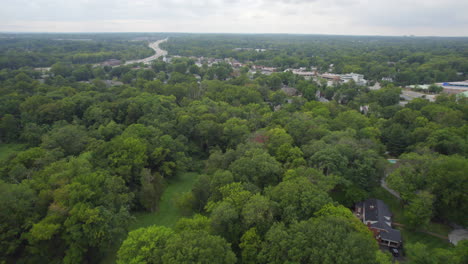 flyover nice neighborhood in beautiful ladue of st