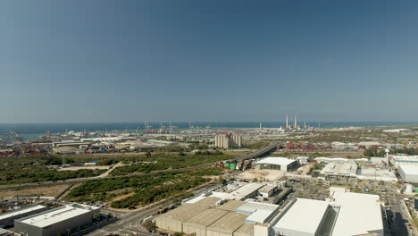 vista de drones del puerto de ashdod desde lejos