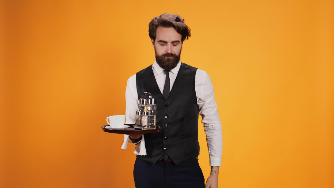 집사 는 손바닥 으로 정지 표지판 을 나타 ⁇ 니다