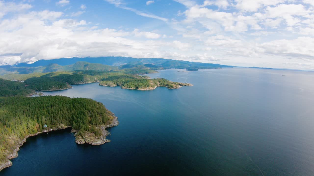 캐리 베이 넬슨 섬 bc 해안 공중 사진