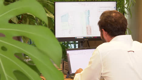 interior designer working on a floor plan