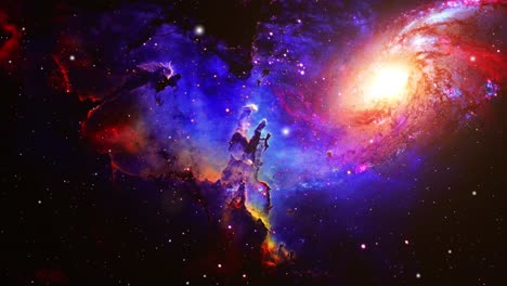 la galaxia está alrededor de la nebulosa de la nube en medio del universo