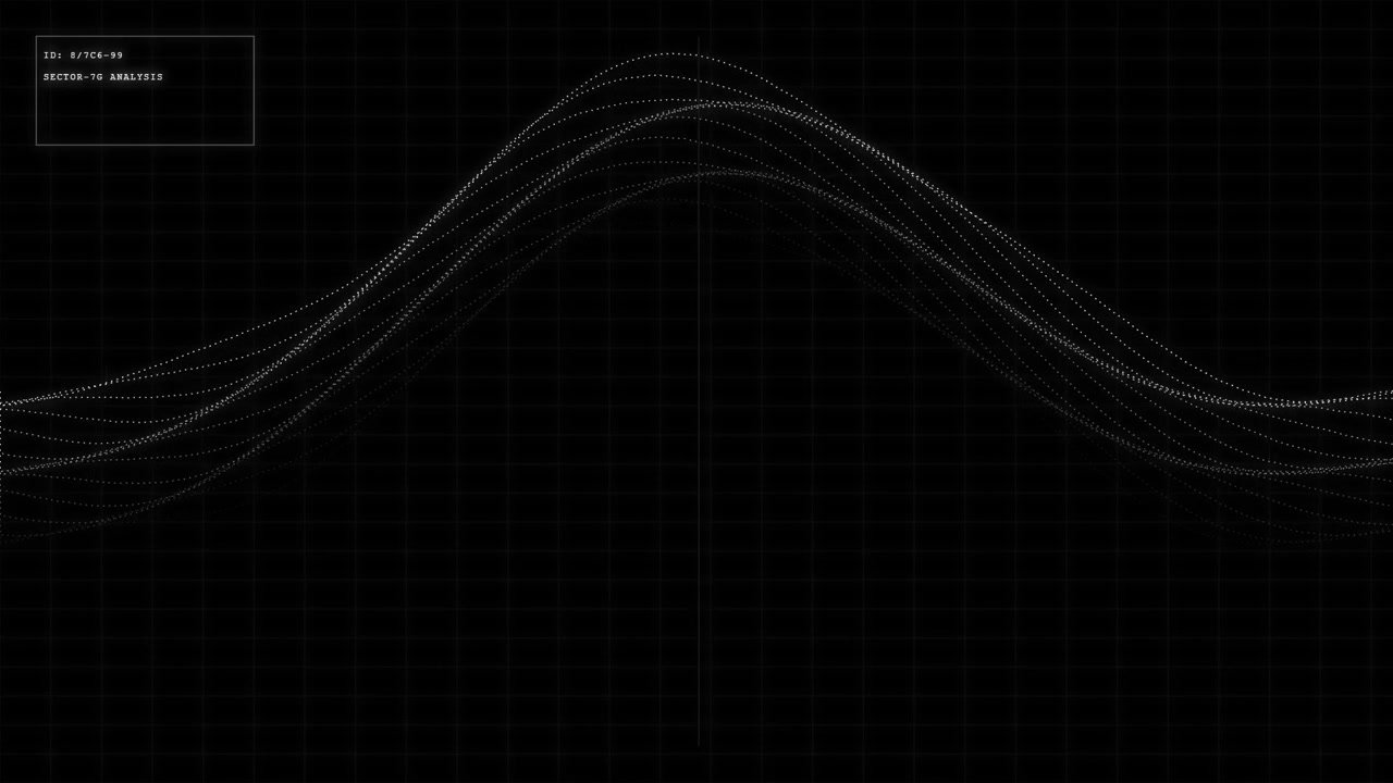 Animazione astratta di forma d'onda digitale su sfondo a griglia scura