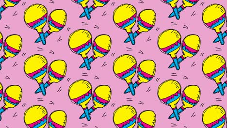 kids drawing pop art seamless background with theme of percussion shake