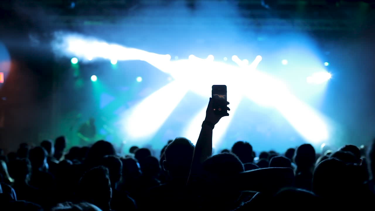 Concert Crowd with Stage Lights