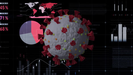 Animation-of-covid-19-cell-over-statistics-and-data-processing