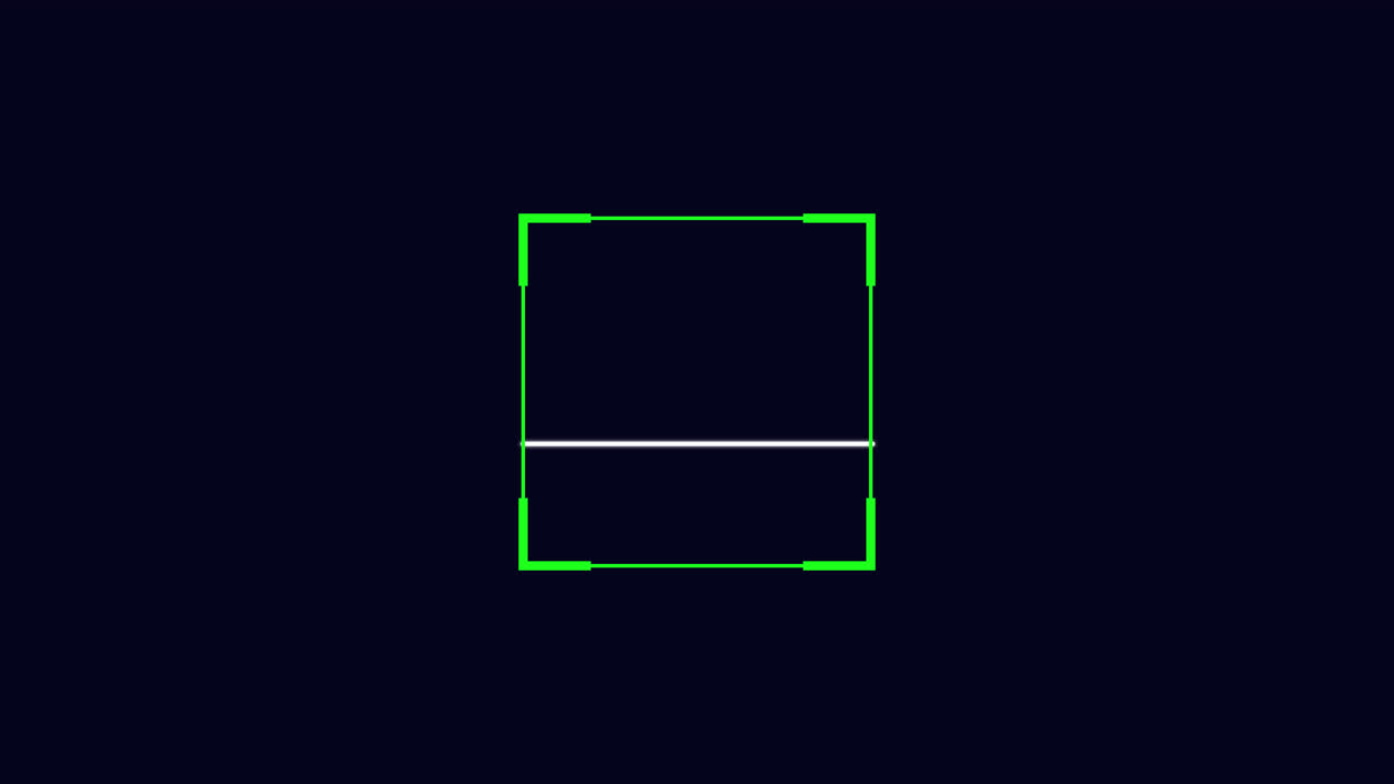 Minimalist Graphic Animation with Green Square and Moving Line