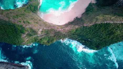 birdseye view of kelingking beach in nusa penida island