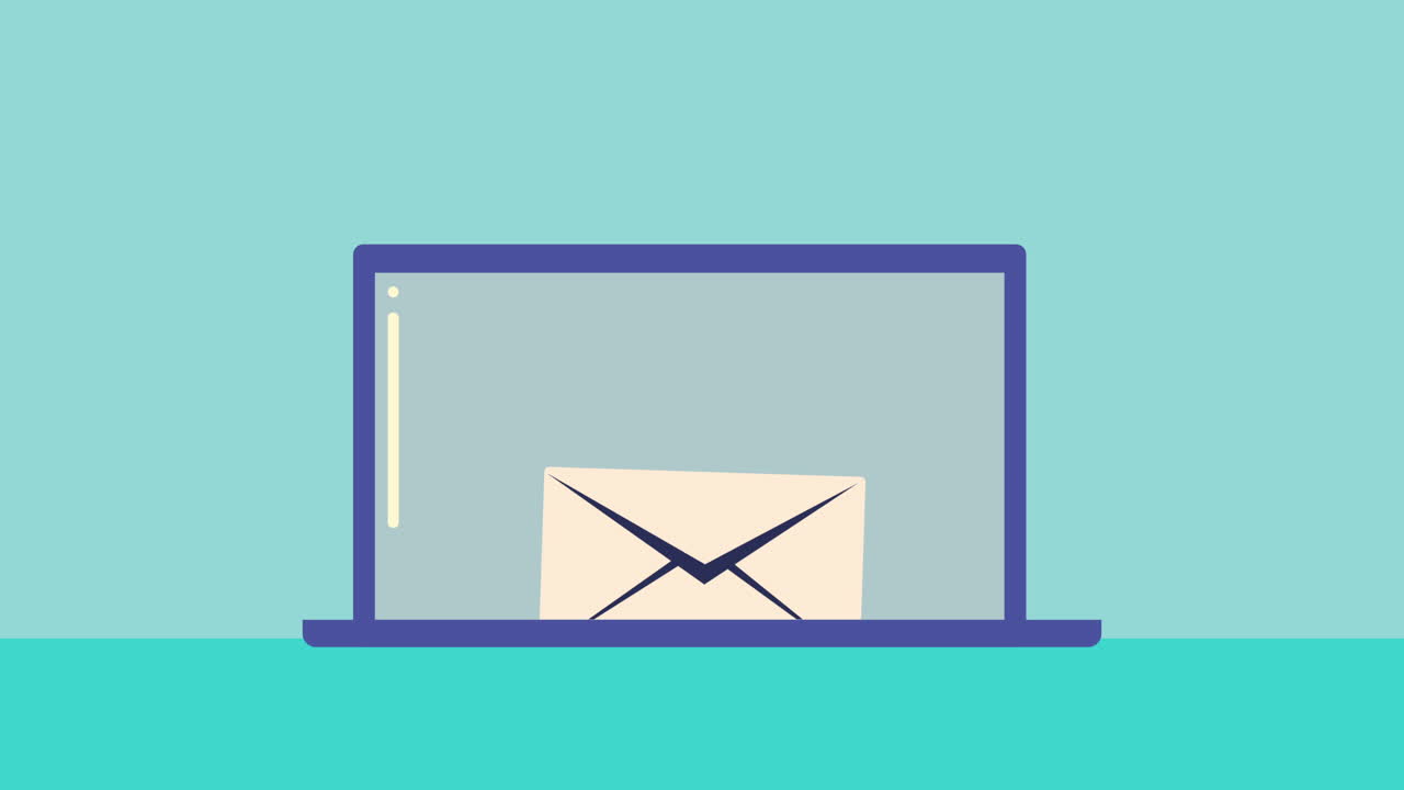 laptop and envelope social media animation
