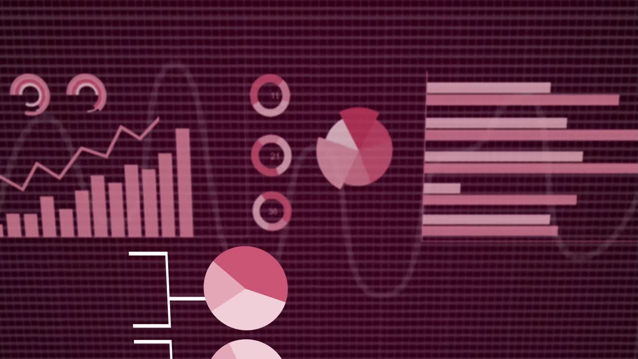 animación del procesamiento de datos financieros a través de la red