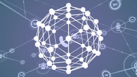 animación de la red de conexiones e iconos de la red de conexiones