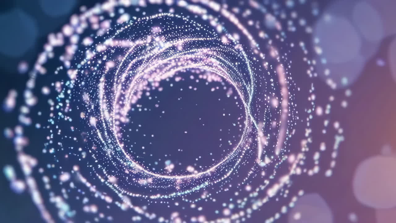 Abstract Glowing Spiral Particles Background