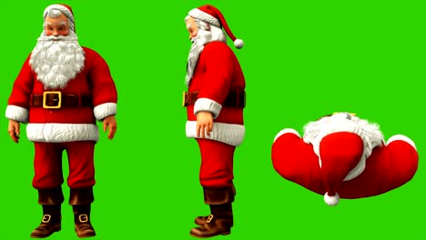 santa claus está escribiendo el código en la pantalla verde durante la navidad 4k. animación de bucle sin fisuras.