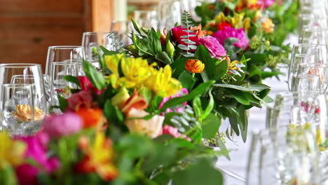 colourful floral wedding table setting