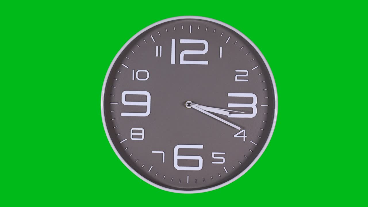 Wall clock on a green background. Time laps