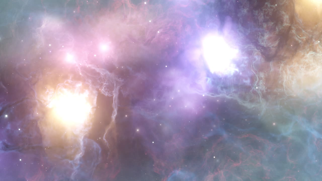 Vibrant Nebulae and Stars in Cosmic Space