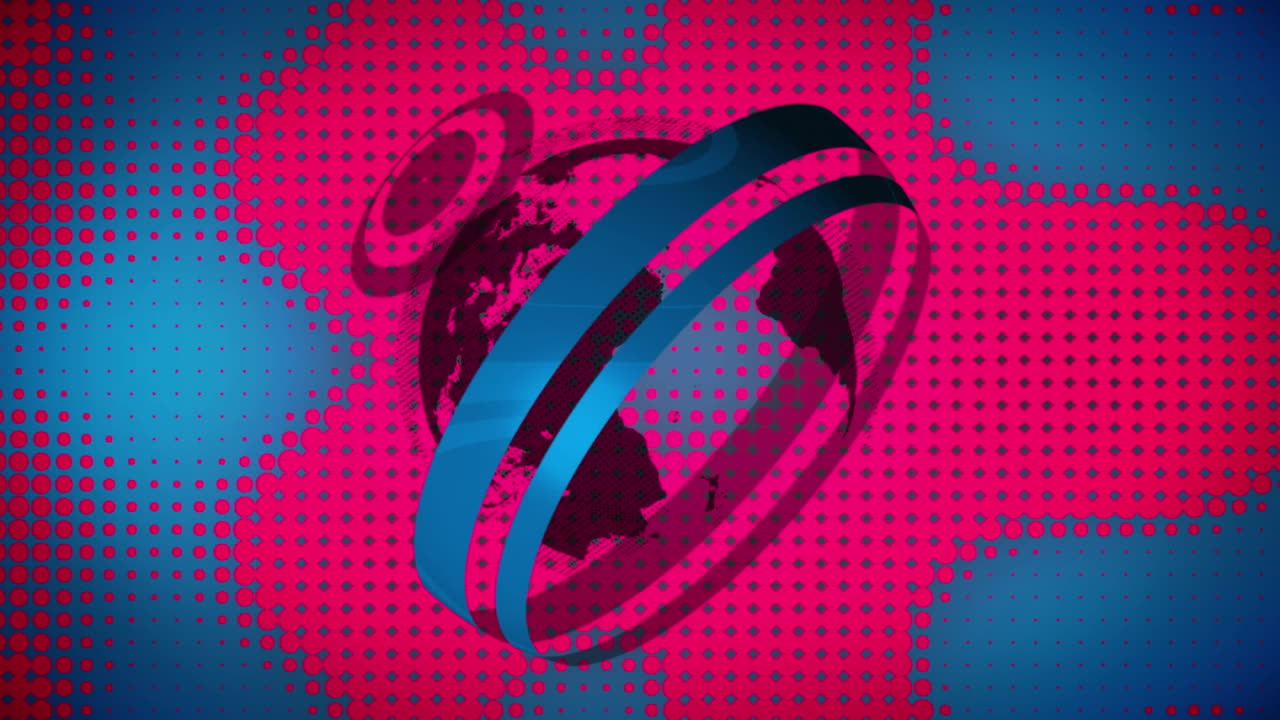 animación de puntos que se mueven sobre el globo