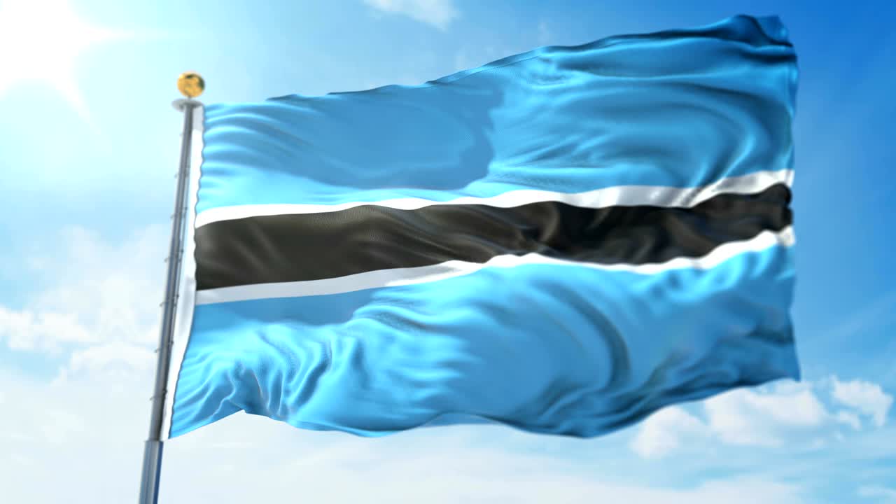 보츠와나 발의 3d 렌더링 영상: 아름다운 섬유 천 줄이 흔들리고 있습니다.