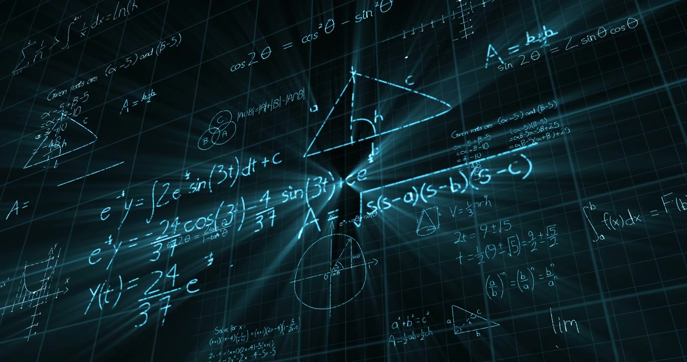 Math formulas on blackboard