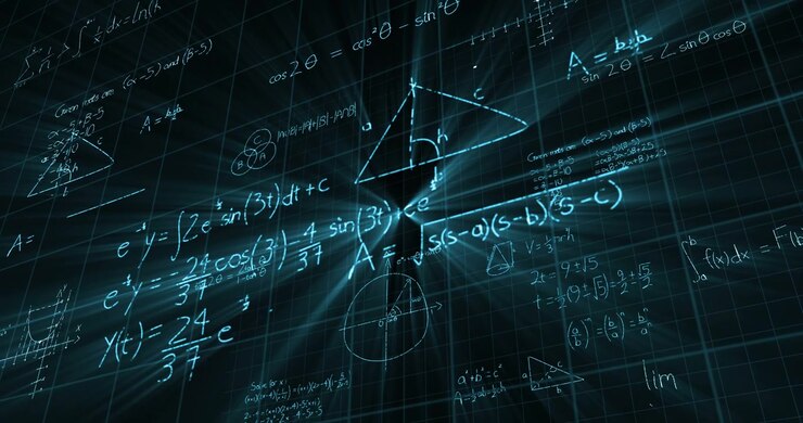 Math formulas on blackboard