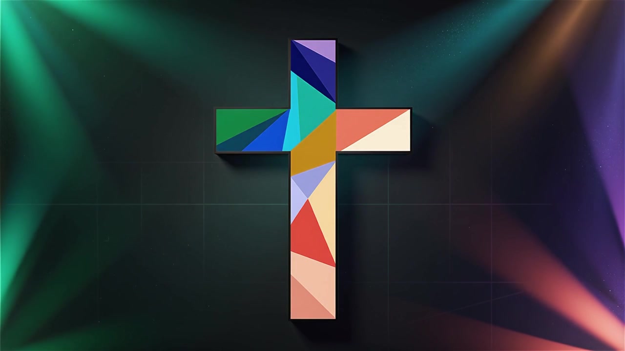 Cruz Cristiana con Luz Celestial, Fondo para Adoración.