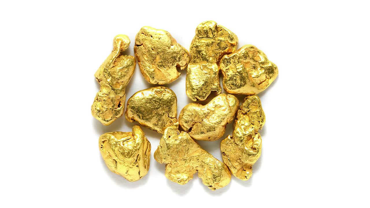 Sparkling Pile Of Gold Nuggets