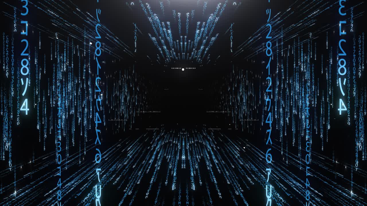 Blue corridor from the matrix code