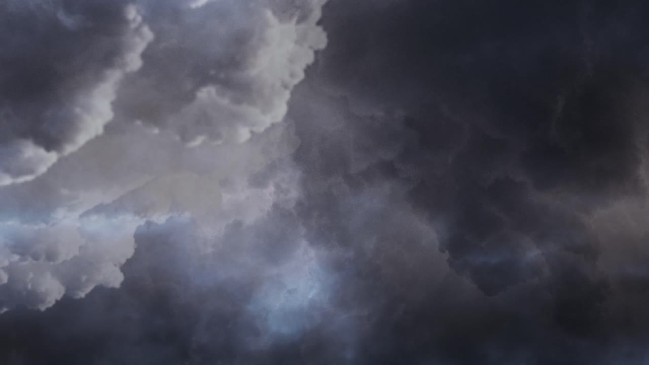vista de tormentas eléctricas, nubes de tormenta oscuras se están moviendo