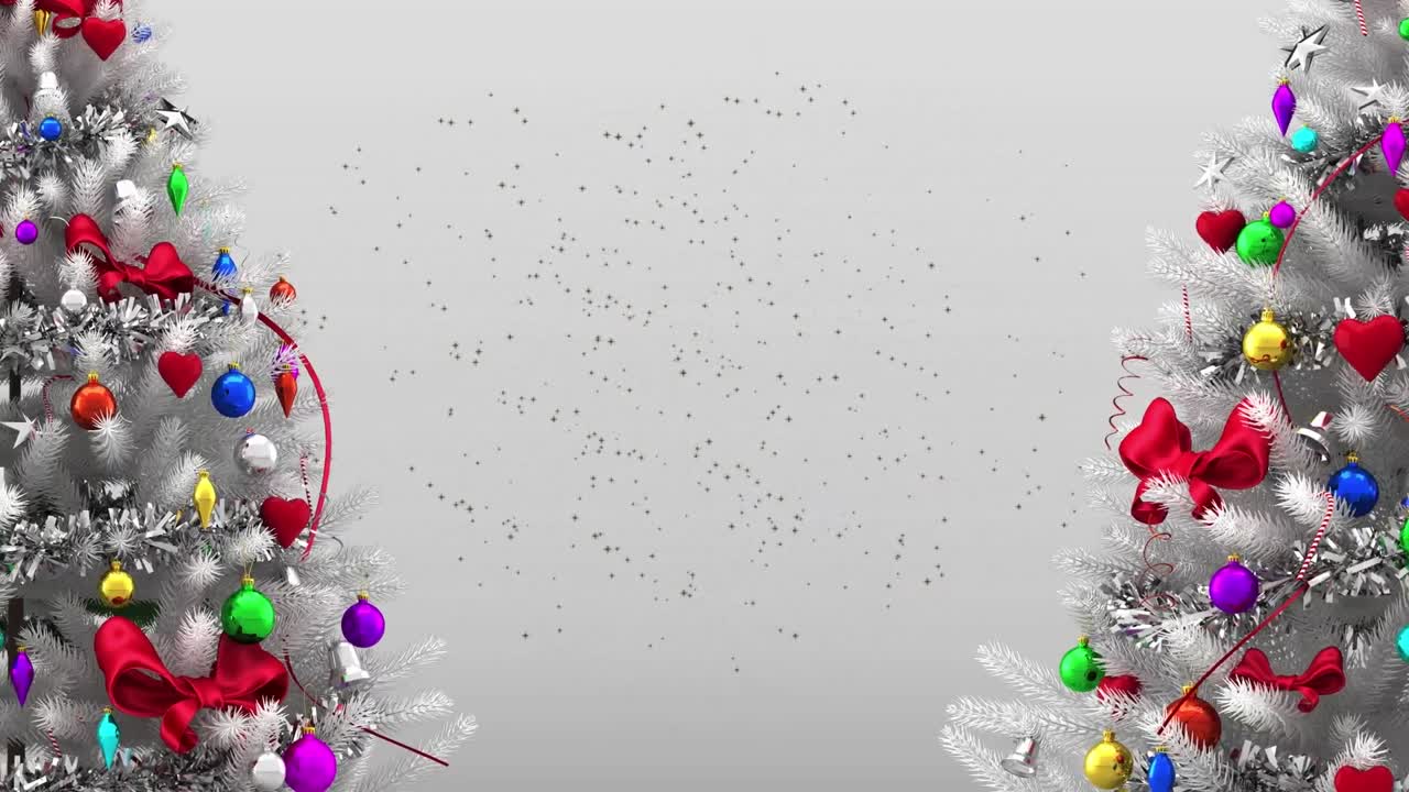 decoraciones de bolas de navidad rojas contra múltiples bolas de caña de caramelo e iconos de estrellas en fondo gris