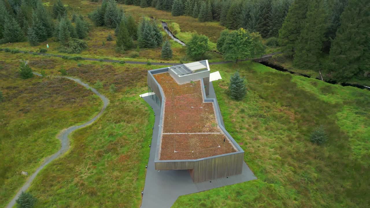 Reversing 4K 60FPS aerial video of OM Dark Sky Park and Observatory in Davagh Forest, Omagh in Northern Ireland. Produced with broadcast ready Rec709 color