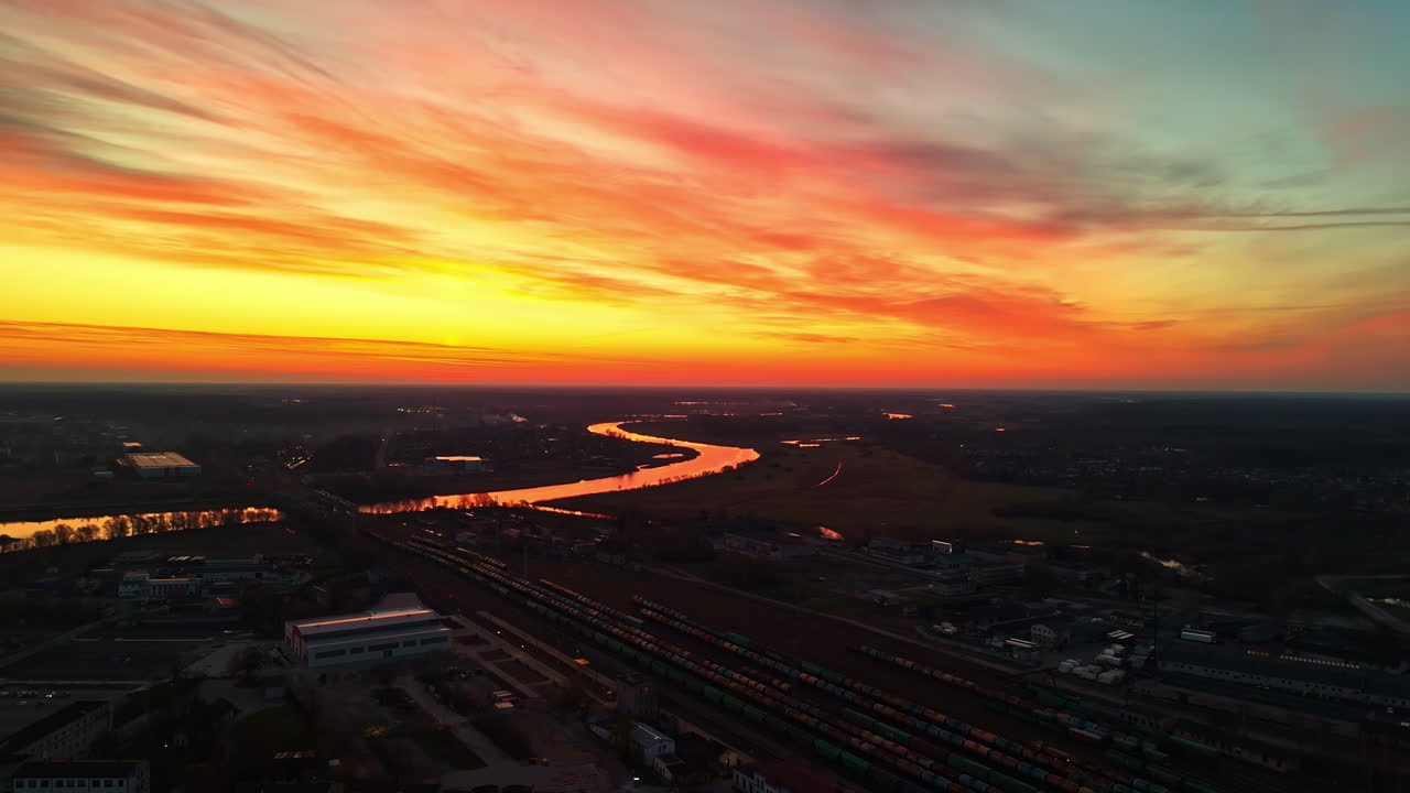 Sunset sky in Bali, Drone shot