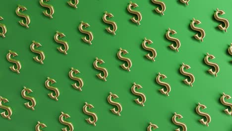 golden-gold-usd-US-dollar-money-sign-logo-on-green-background-3d-rendering-animation