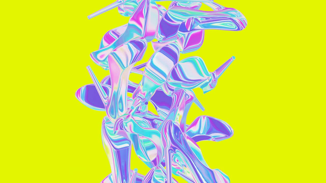 Creative Minimal 3d art. Stylish 3d art in abstract space.Trendy colors mixed. Perfect background for music. 4k seamless loop video.