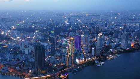 aerial shot of ho chi minh city
