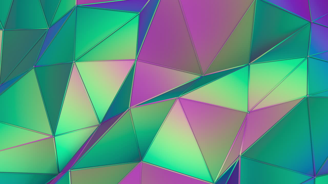 Dynamic Abstract Polygonal Background with Shifting Iridescent Triangles