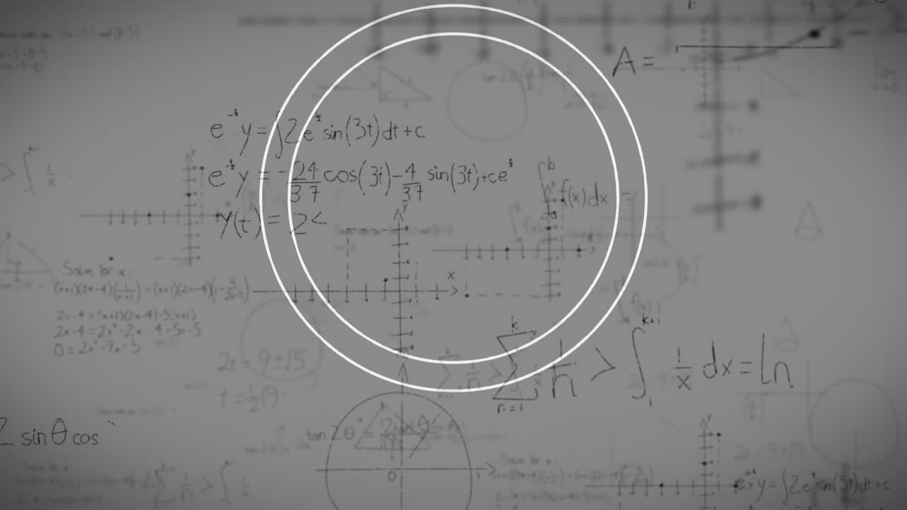 animación de ecuaciones matemáticas sobre círculos