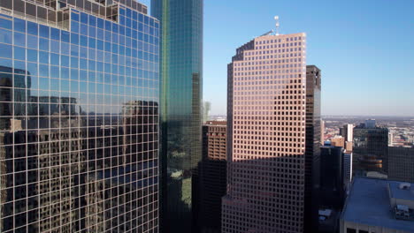 Houston-Texas-USA-Downtown-Skyscrapers-and-Towers,-Drone-Aerial-View