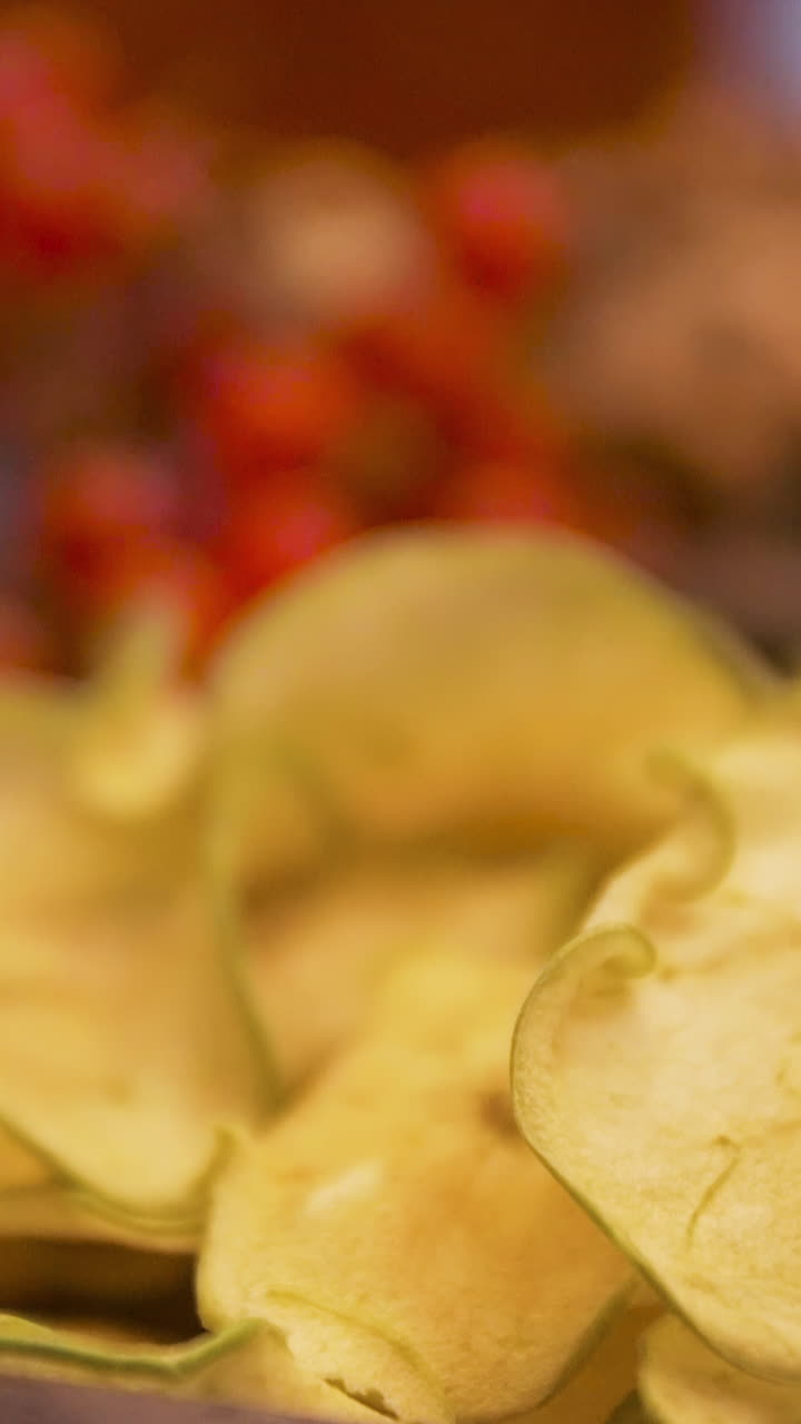 Dried Apple Slices and Red Berries