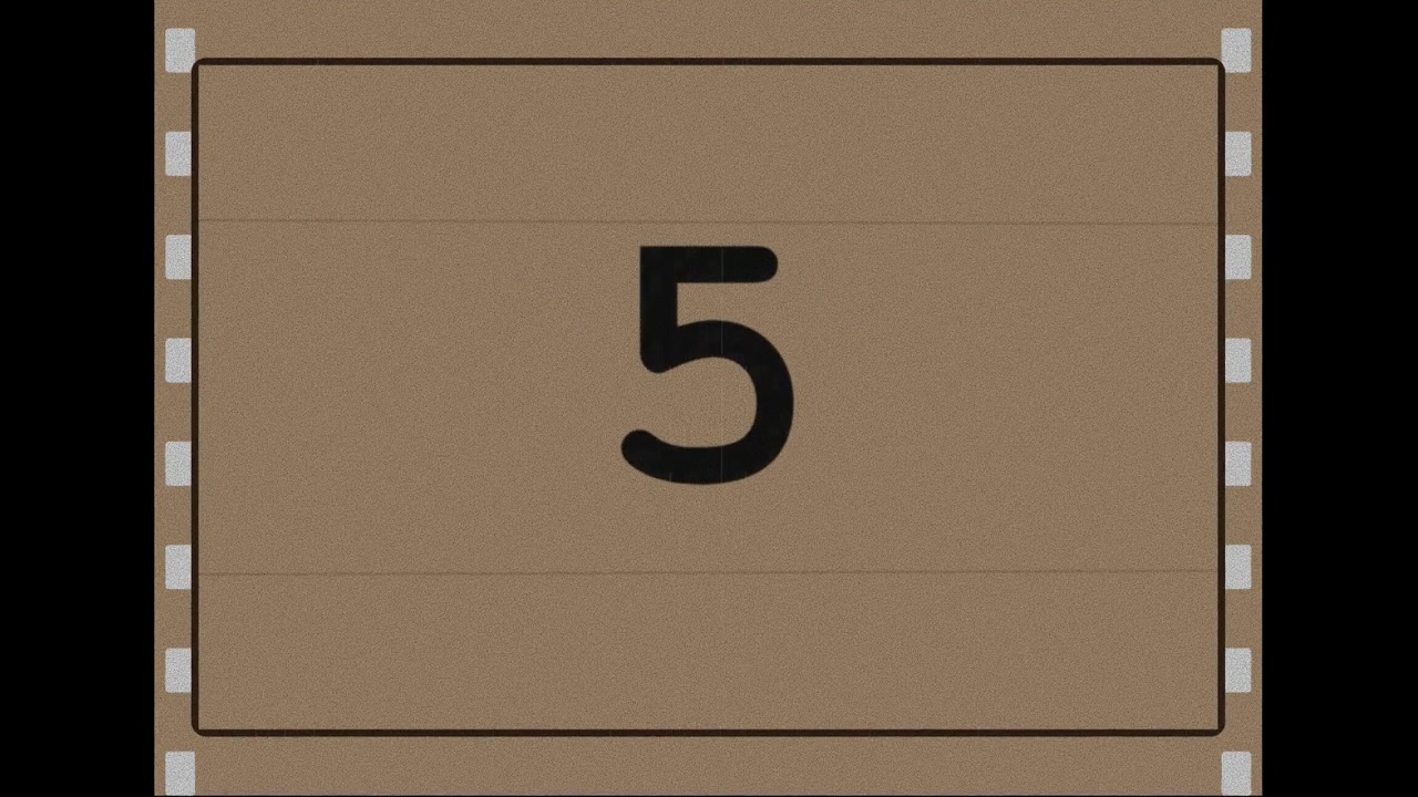 Vintage Film Countdown Leader from Ten to One
