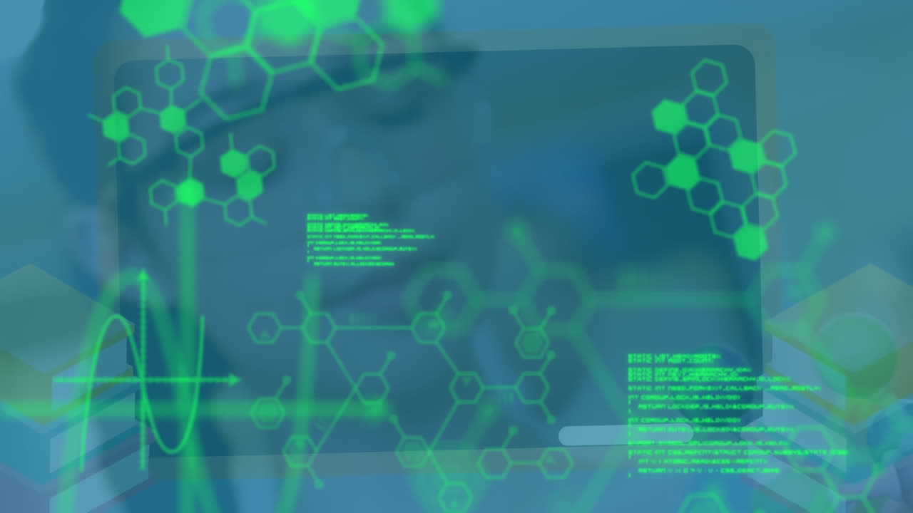 animación del procesamiento de datos científicos en el laboratorio