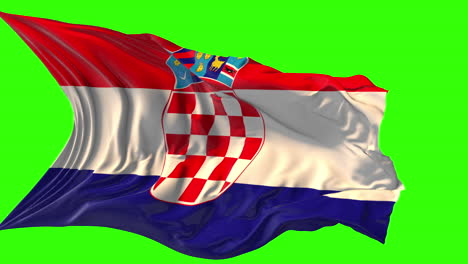 waving croatian flag on green screen