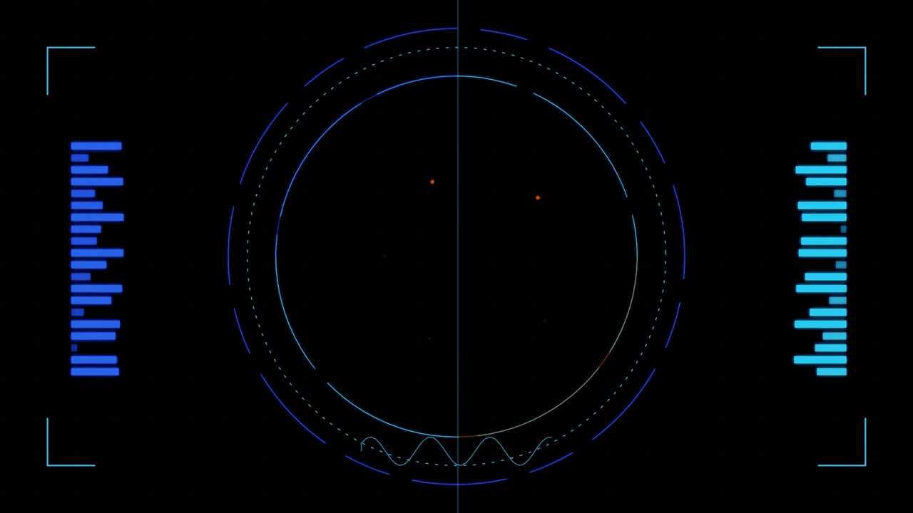 Futuristic Digital Radar Interface with Scanning Motion