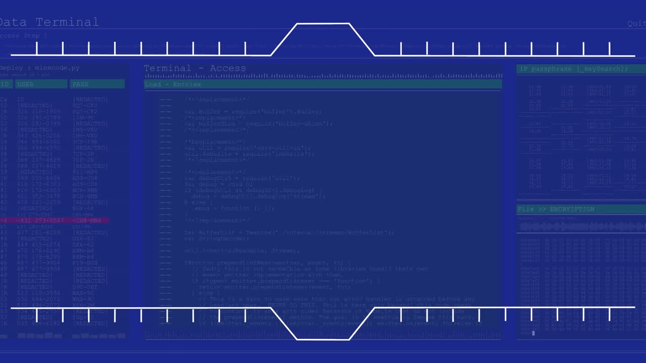 Animation of digital interface over blue background