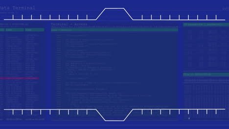 animación de la interfaz digital sobre un fondo azul