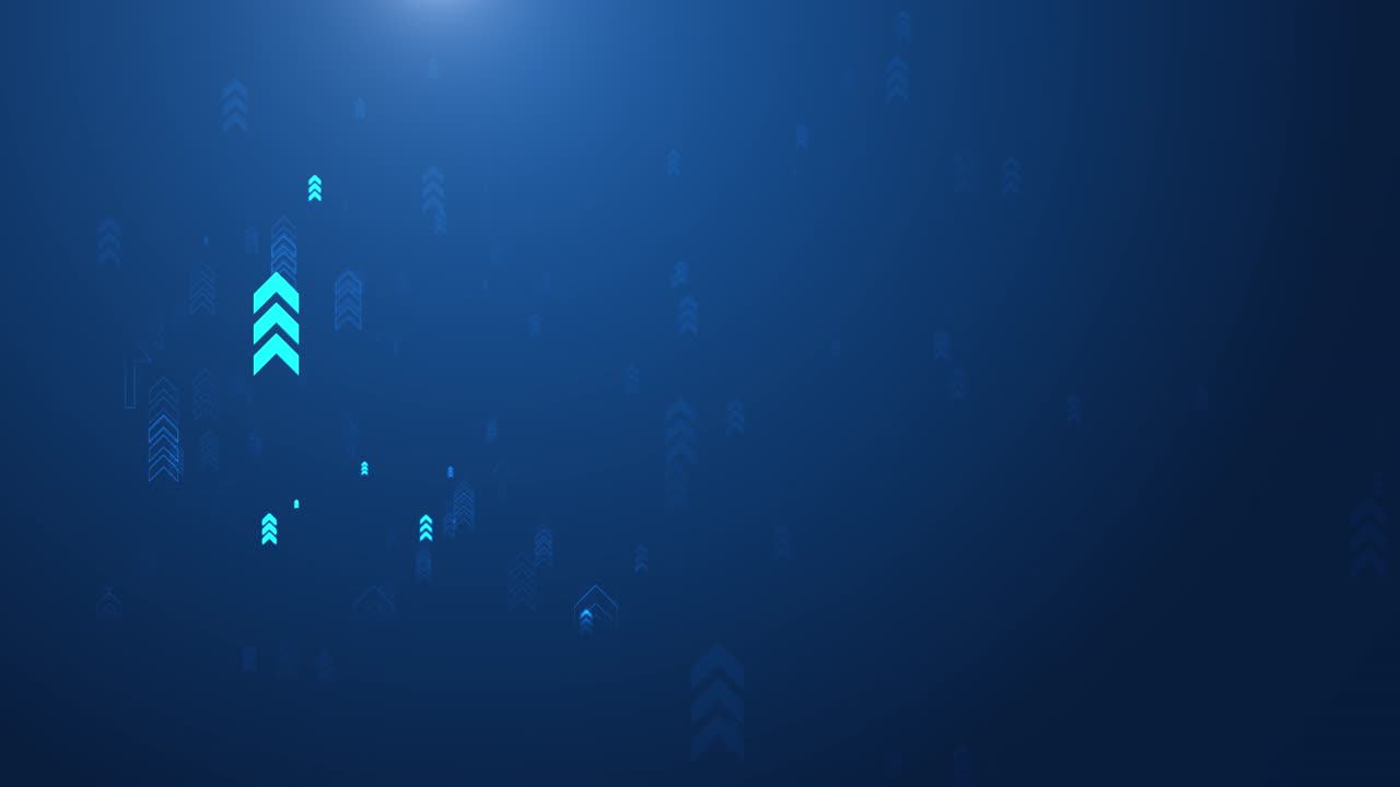 Blue arrows rise smoothly dark gradient background success growth progress for business