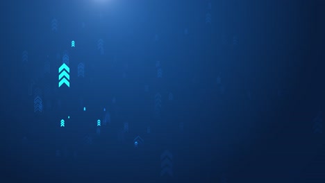 blue arrows rise smoothly dark gradient background success growth progress for business