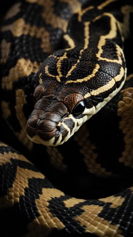 close-up of a patterned snake